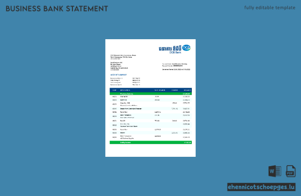 DGB Financial Group Geschäftskontoauszug (Word- und PDF-Beispiel)